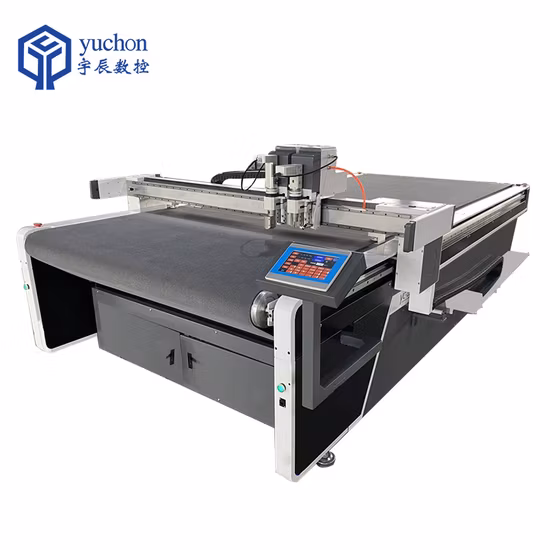 CNC Rotary Knife Cutting Machine Same Like Lectra Gerber Garment Cutter Round Blade Cut Cloth Fabric Paper Board PVC Flatbed Serface