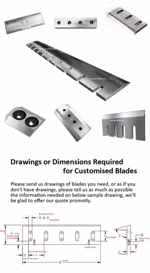 맞춤형 OEM 카바이드 치퍼 블레이드, 껍질 벗기기 칼, 나무 칩 블레이드